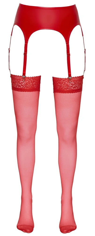 Cottelli Legware - Straps-Strumpfhose Sexy rot