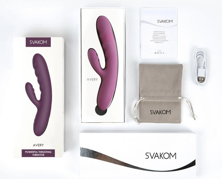 SVAKOM - Avery Rabbit Vibrator mit Stoßfunktion lila