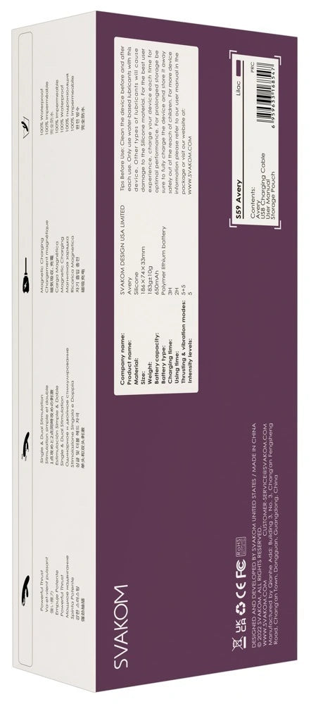 SVAKOM - Avery Rabbit Vibrator mit Stoßfunktion lila