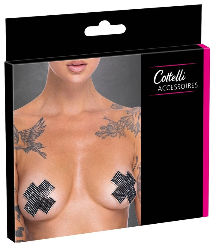 Cottelli Accessoires - Nippelsticker Cross schwarz