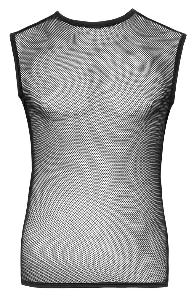 Svenjoyment - Teiltransparentes Netz-Muskelshirt