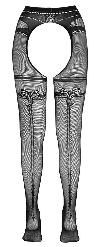 Cottelli Legware - Straps-Strumpfhose mit Strumpfbändern und Ziernaht