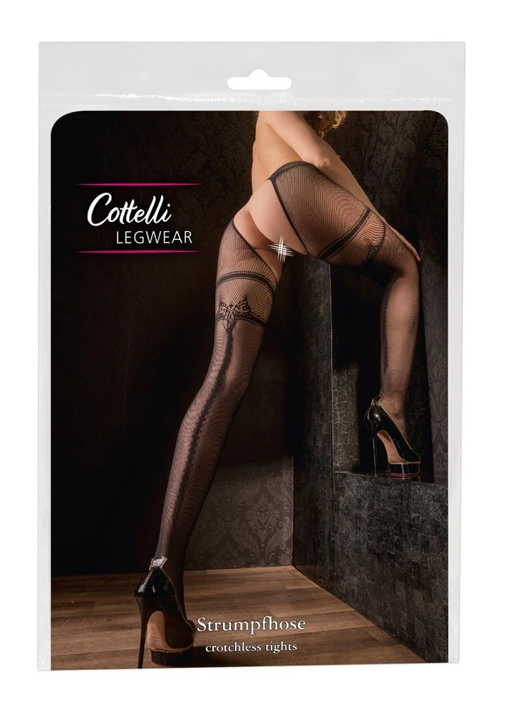 Cottelli Legware - Straps-Strumpfhose mit Strumpfbändern und Ziernaht