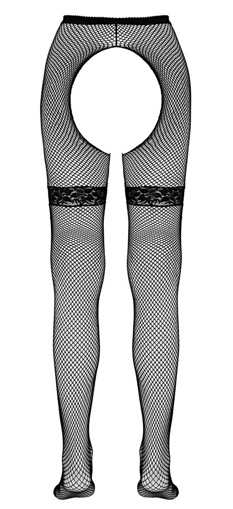 Cottelli Legware - Netz-Straps-Strumpfhose mit Strumpfbändern