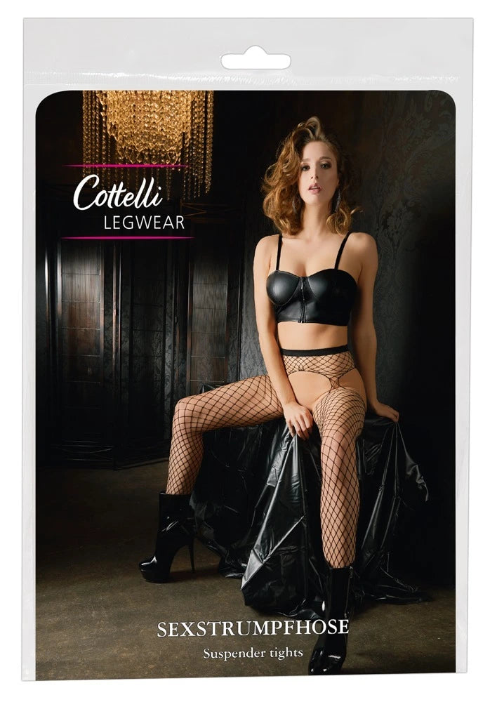 Cottelli Legware - Straps-Strumpfhose Netz