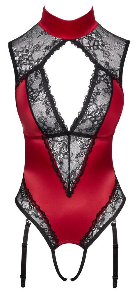Cottelli Lingerie - Hochgeschlossener Ouvert Body rot