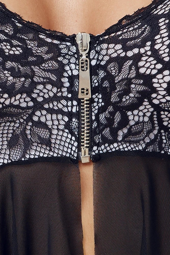 Cottelli Lingerie - Babydoll Set mit Ouvert String