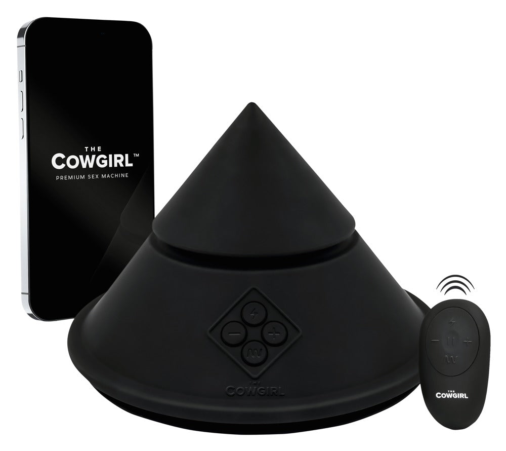 The Cowgirl   Cone, schwarz, Silikon, abs; silikon, Default Title – Hauptansicht: verführerisch präsentiert