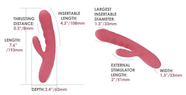 SVAKOM - Avery Rabbit Vibrator mit Stoßfunktion pink