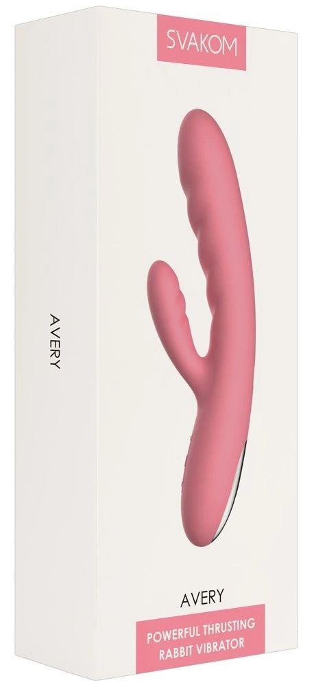 SVAKOM - Avery Rabbit Vibrator mit Stoßfunktion pink