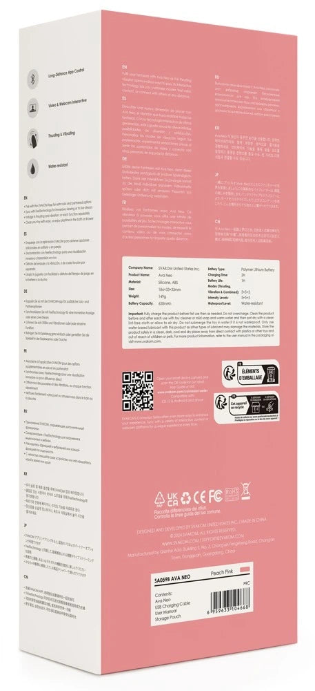 Svakom - Ava Neo stoßender Vibrator - Peach Pink
