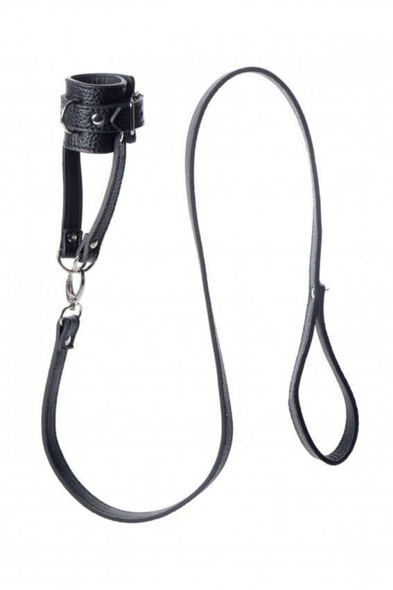Strict - Hodenstretcher mit Leine schwarz