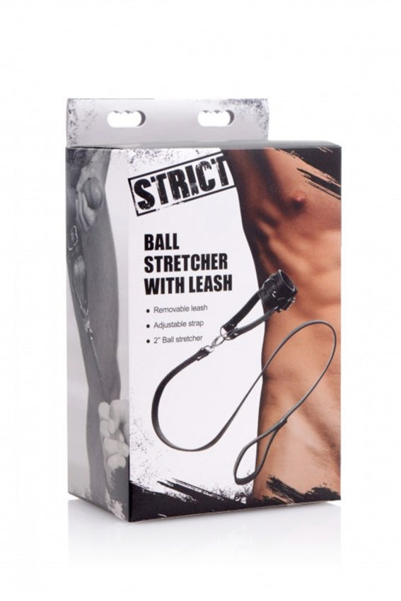 Strict - Hodenstretcher mit Leine schwarz