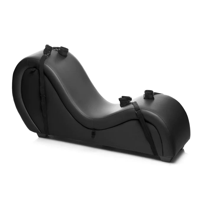 Master Series Sex Sofa Mit Handfesseln Und 2 Positionskissen Schwarz – Detailaufnahme Rückseite