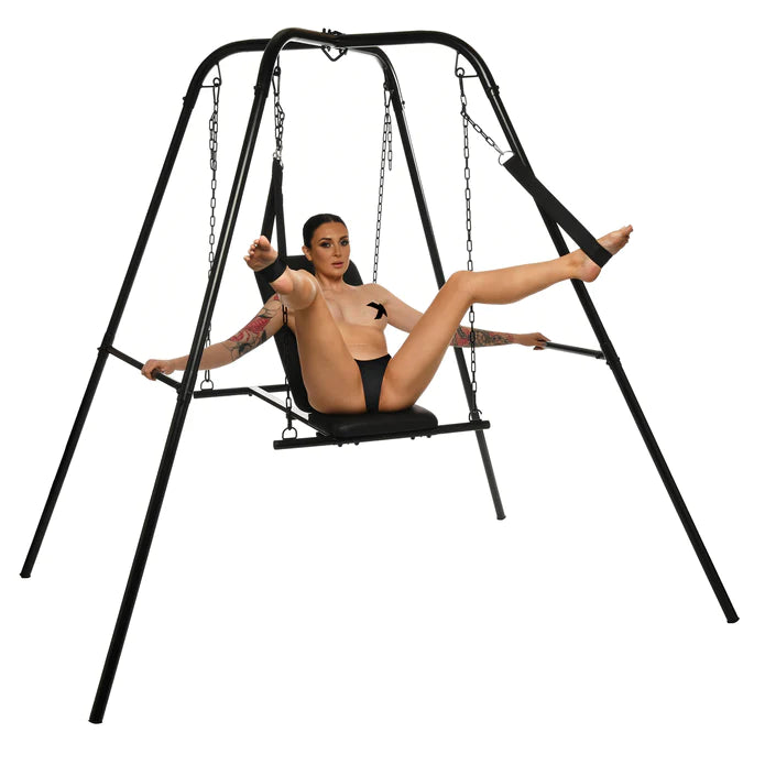 Master Series Throne Verstellbare Sex Sling Mit Gestell – Nahaufnahme Materialstruktur