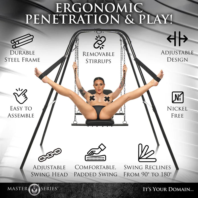 Master Series Throne Verstellbare Sex Sling Mit Gestell – zusätzliche Ansicht 7