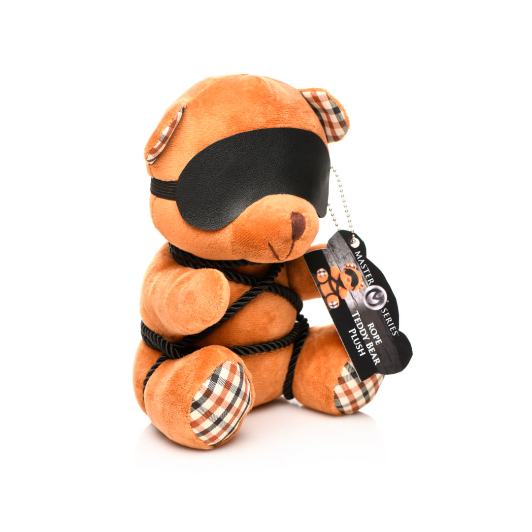 Master Series   Bondage Bär "Rope", braun-1; schwarz, abs; polyester; pu-leder, Default Title – Hauptansicht: verführerisch präsentiert