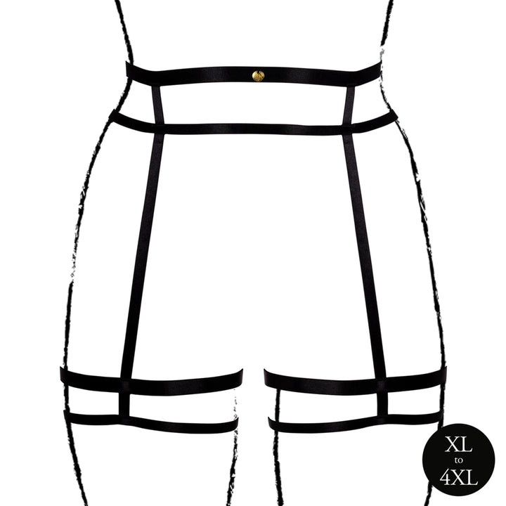 Strumpfhaltergürtel mit zwei Strapsen und verstellbaren Schiebern von Le Désir schwarz Queensize