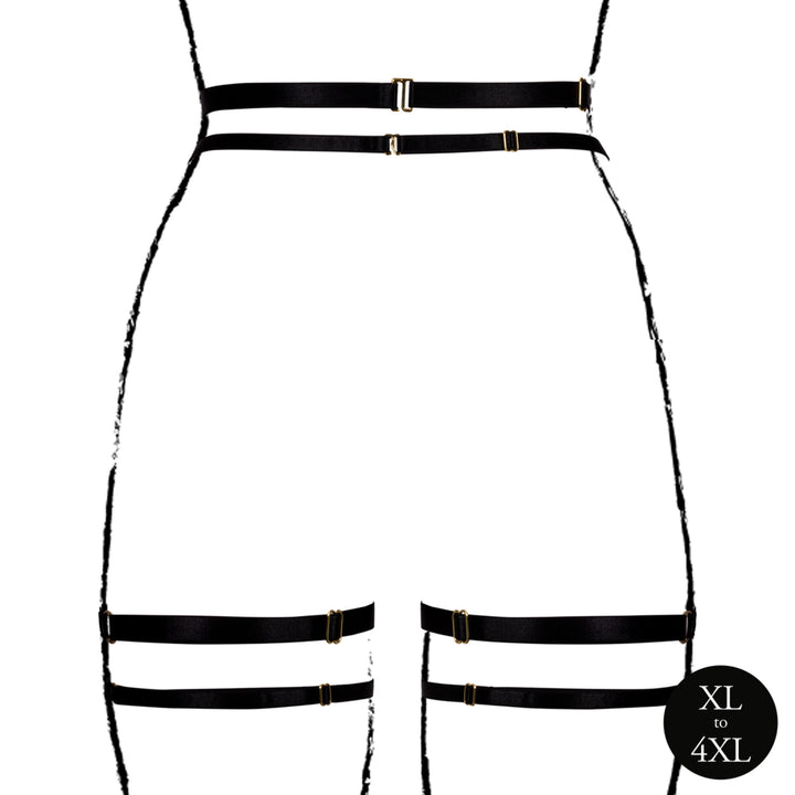 Strumpfhaltergürtel mit zwei Strapsen und verstellbaren Schiebern von Le Désir schwarz Queensize