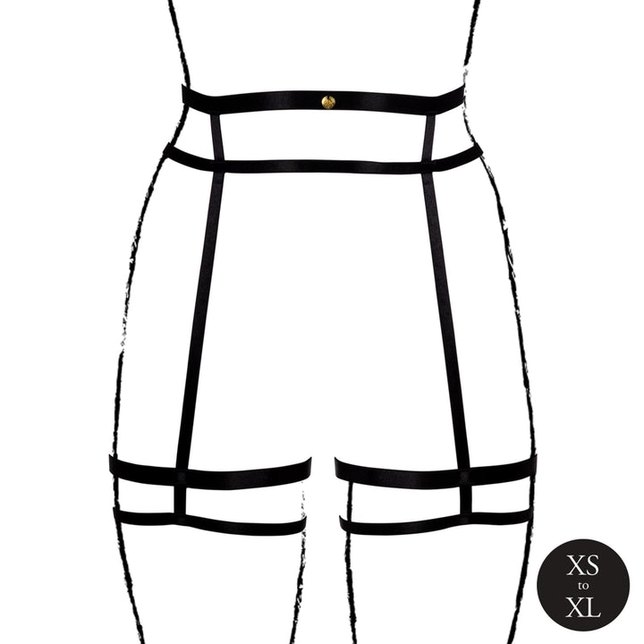 Strumpfhaltergürtel mit zwei Strapsen und verstellbaren Schiebern von Le Désir schwarz