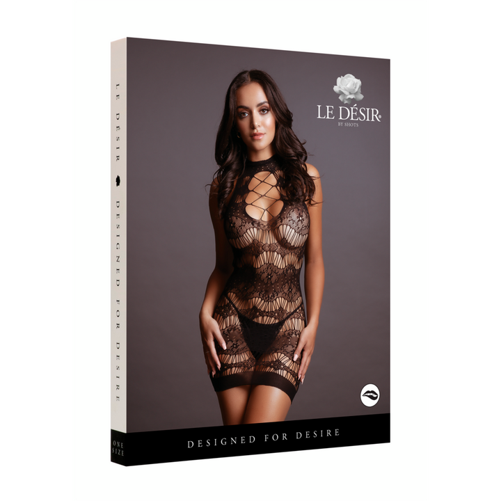 Mini-Kleid mit gekreuztem Ausschnitt von Le Désir schwarz