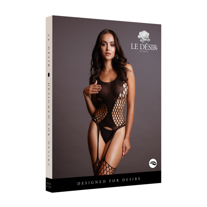 Bodystocking in Netzstruktur "Fence" von Le Désir schwarz