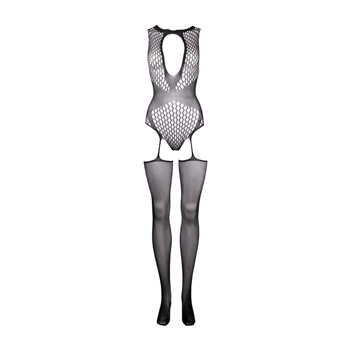 Bodystocking in Netzstruktur "Kontrast" von Le Désir schwarz