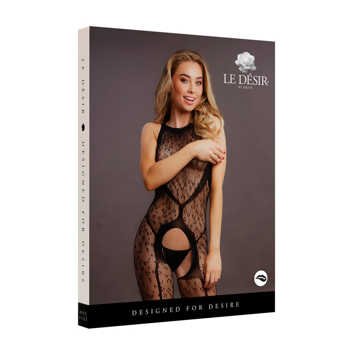 Bodystocking in Netzstruktur "Leopard" von Le Désir schwarz