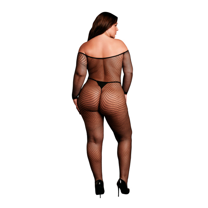 Bodystocking in Netzstruktur schulterfrei von Le Désir schwarz Queensize