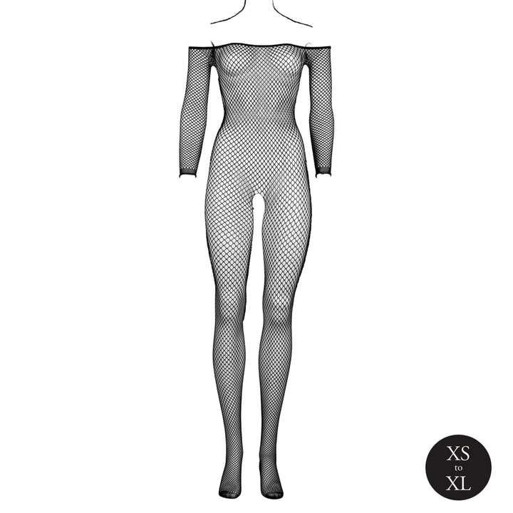 Bodystocking in Netzstruktur schulterfrei von Le Désir schwarz