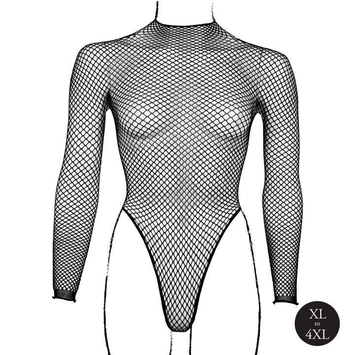 Netzbody mit Turtle Neck von Le Désir schwarz Queensize