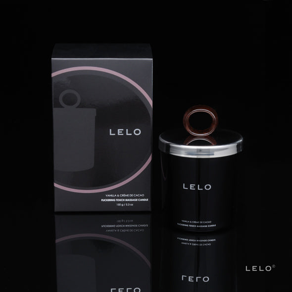 Lelo Massage Kerze Schwarzer Vanille Kakaocreme – Detailaufnahme Vorderseite