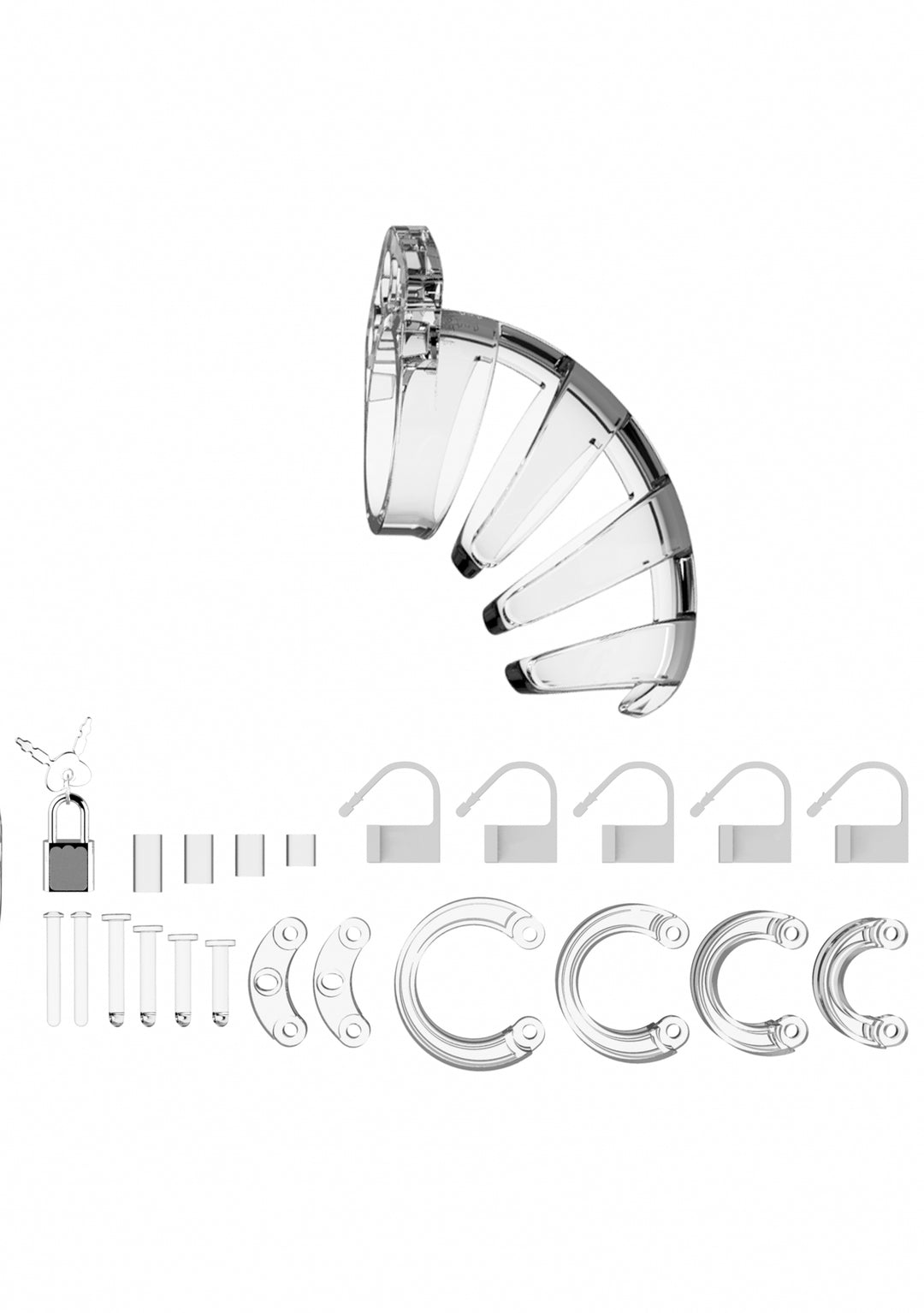 Mancage 02 Keuschheitskafig 9 00 Cm Transparent – Detailaufnahme Vorderseite