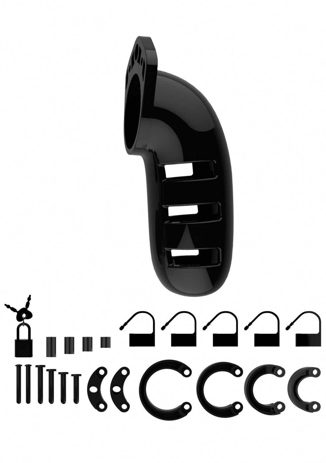 Mancage 06 Keuschheitskafig 14 00 Cm Schwarz – Detailaufnahme Vorderseite