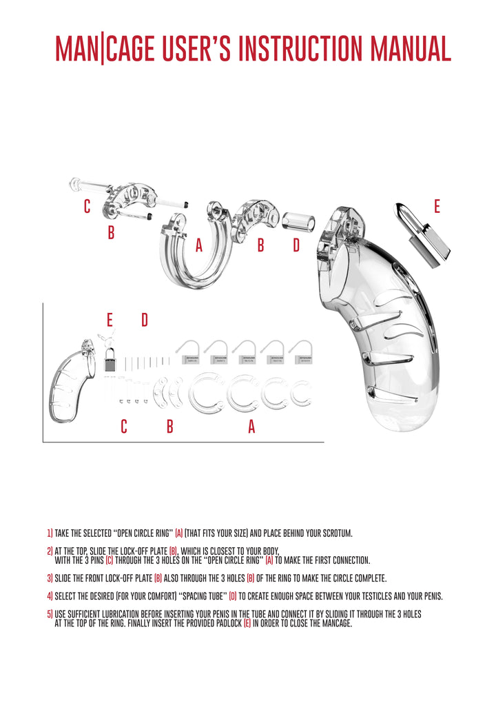 Mancage 13 Keuschheitskafig 6 50 Cm Transparent – Zoom auf Verschluss/Label