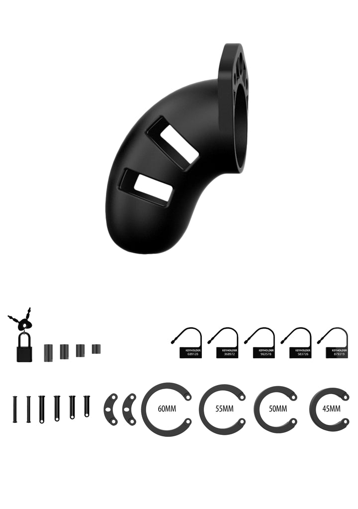 Mancage 20 Silikon Keuschheitskafig 9 00 Cm Schwarz – Nahaufnahme Materialstruktur