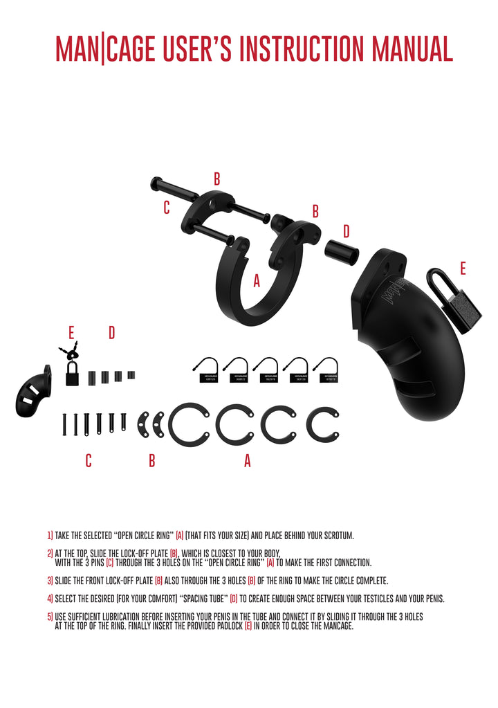 Mancage 20 Silikon Keuschheitskafig 9 00 Cm Schwarz – Zoom auf Verschluss/Label