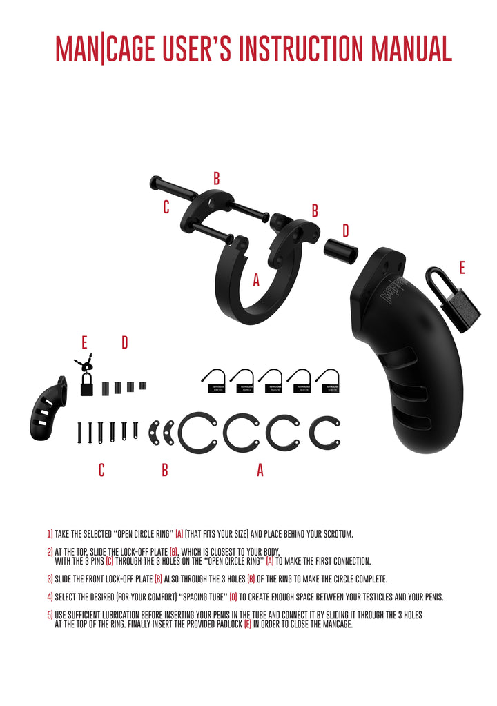 Mancage 21 Silikon Keuschheitskafig 11 50 Cm Schwarz 1 – Zoom auf Verschluss/Label