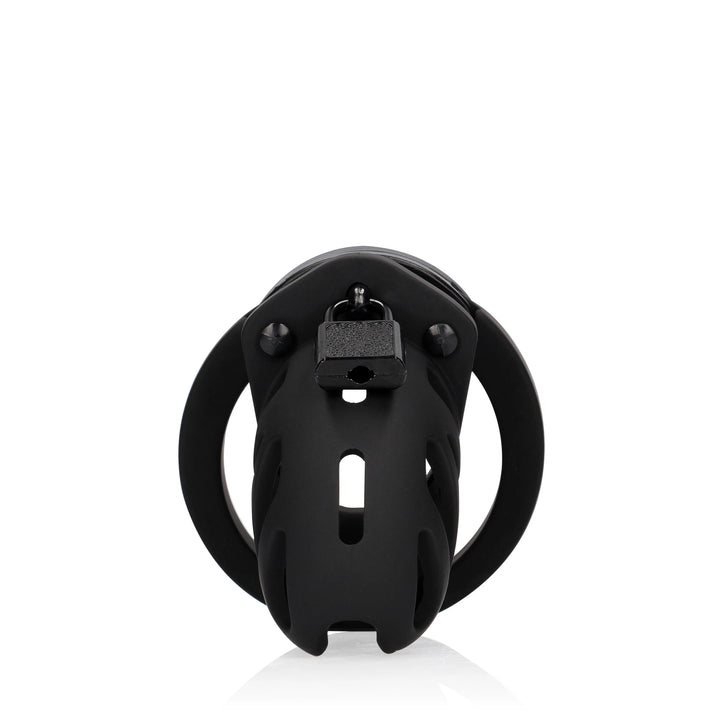 Mancage 33 Keuschheitskafig 7 50 Cm Schwarz – Zoom auf Verschluss/Label