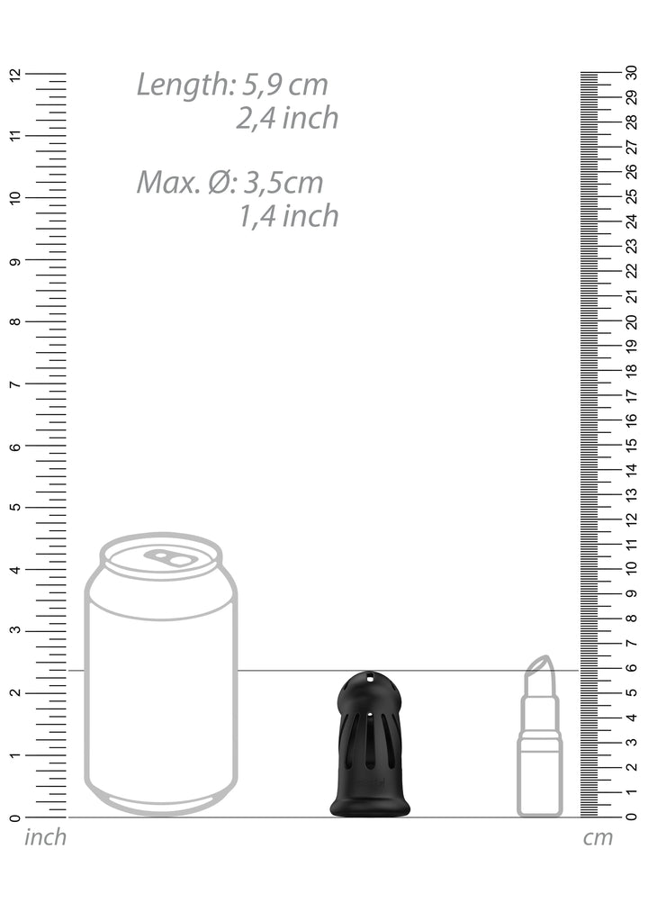 Mancage 27 Ultra Soft Silikon Keuschheitskafig Schwarz – Detailaufnahme Rückseite