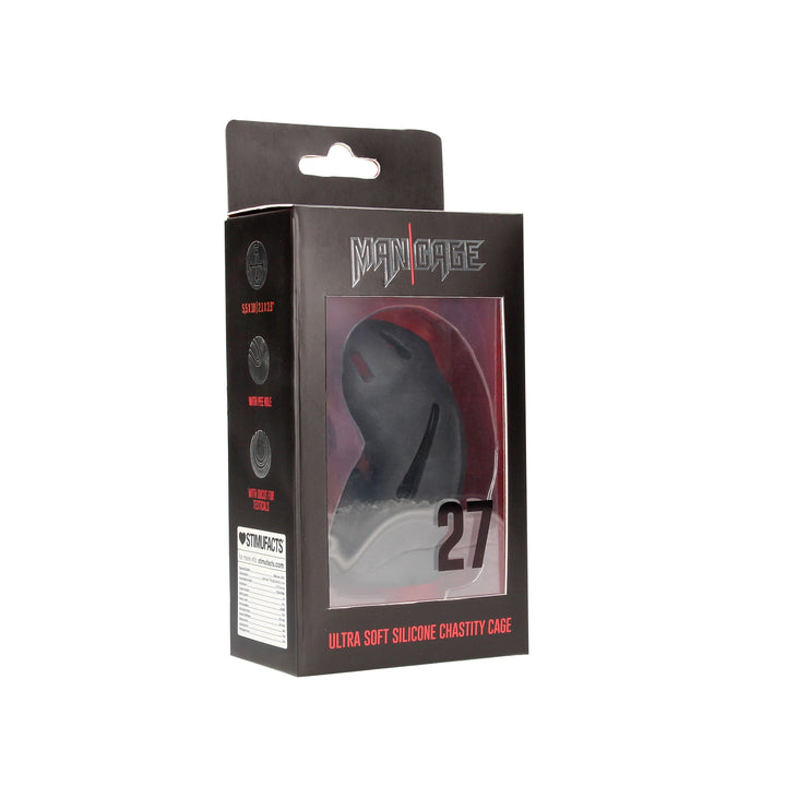 Mancage 27 Ultra Soft Silikon Keuschheitskafig Schwarz – zusätzliche Ansicht 8