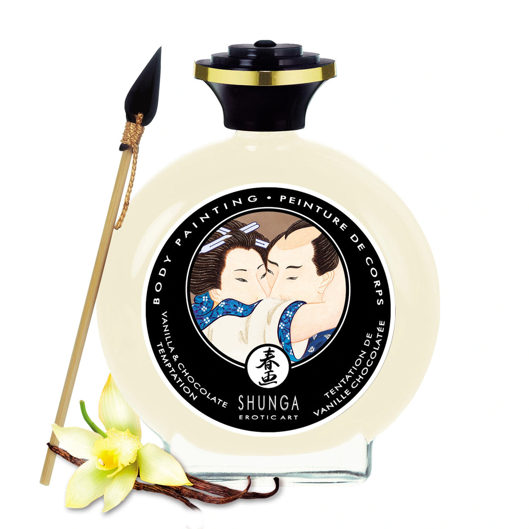 Shunga   Edible Body Paint Vanilla And Chocolate Temptations 100 Ml, Default Title – Hauptansicht: verführerisch präsentiert