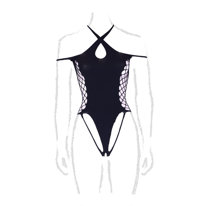 Body "Leda" mit gekreuztem Ausschnitt und schulterfreien Trägern von Le Désir schwarz Queensize