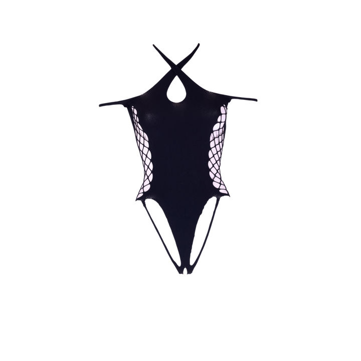 Body "Leda" mit gekreuztem Ausschnitt und schulterfreien Trägern von Le Désir schwarz