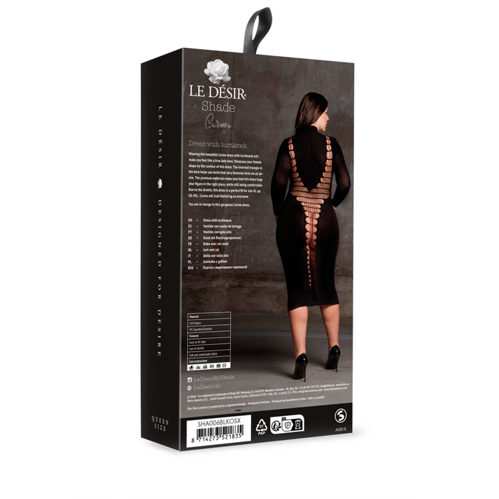 Carme XI – Kleid mit Rollkragen von Le Désir schwarz Queensize