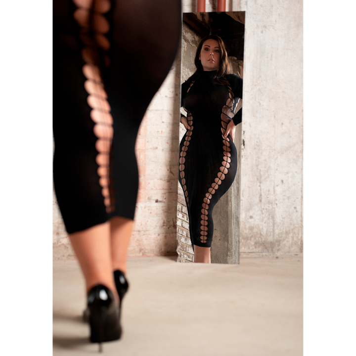 Carme XI – Kleid mit Rollkragen von Le Désir schwarz Queensize