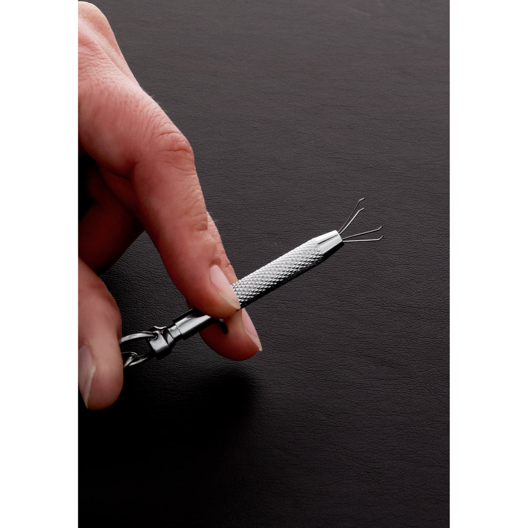 Shots Steel   Nippelgreifer   Gebürsteter Stahl, silber-1, Edelstahl, Default Title – Hauptansicht: verführerisch präsentiert