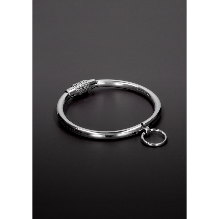 Shots Steel   Halsfessel Mit Zahlenschloss Aus Edelstahl   Klein, silber, Default Title – Hauptansicht: verführerisch präsentiert