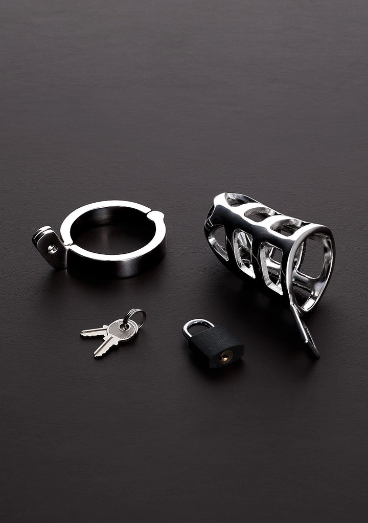 Shots Steel Brutal Chastity Cage 45Mm – Detailaufnahme Vorderseite
