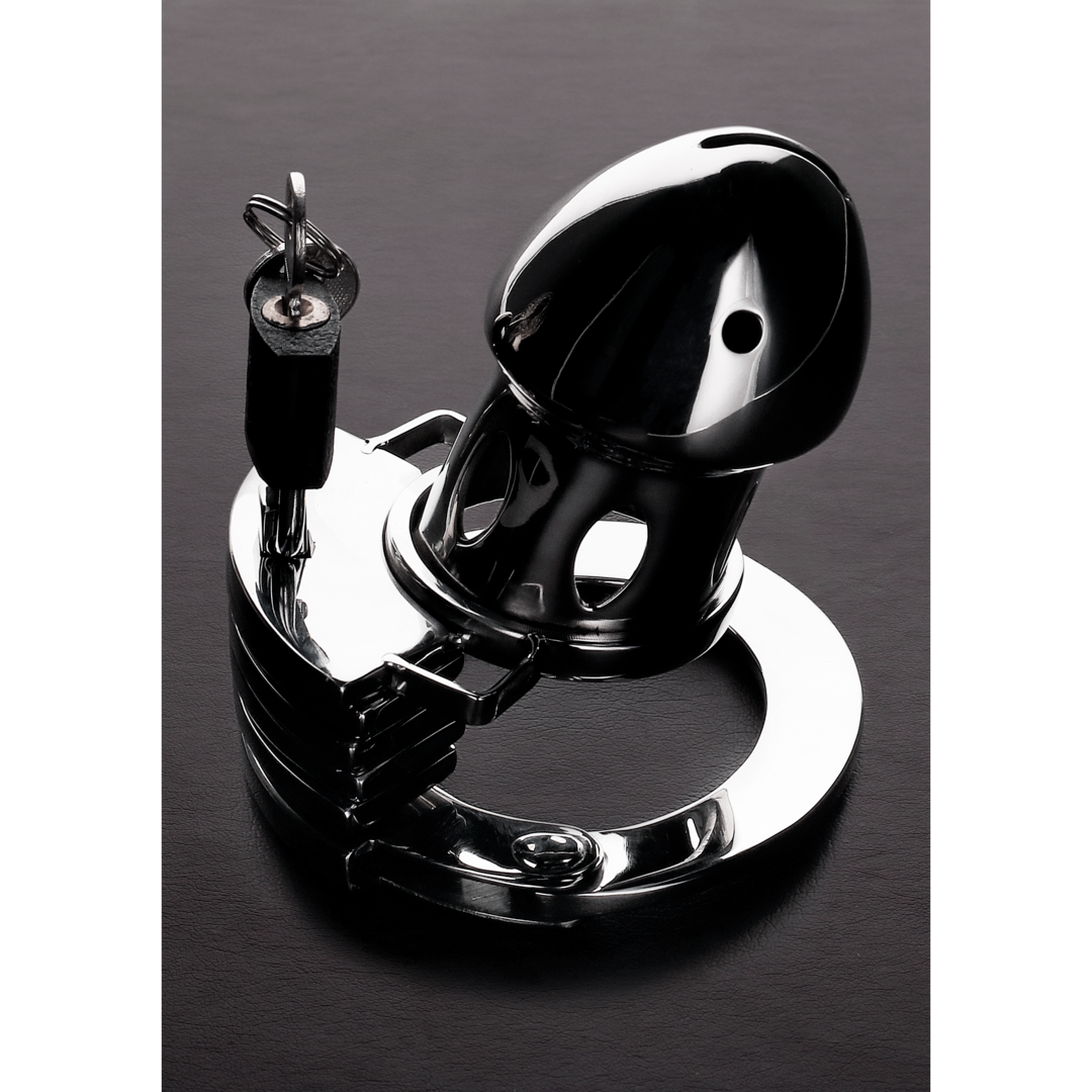 Shots Steel   Peniskäfig "The Prison Bird"   Edelstahl, silber-1, Default Title – Hauptansicht: verführerisch präsentiert